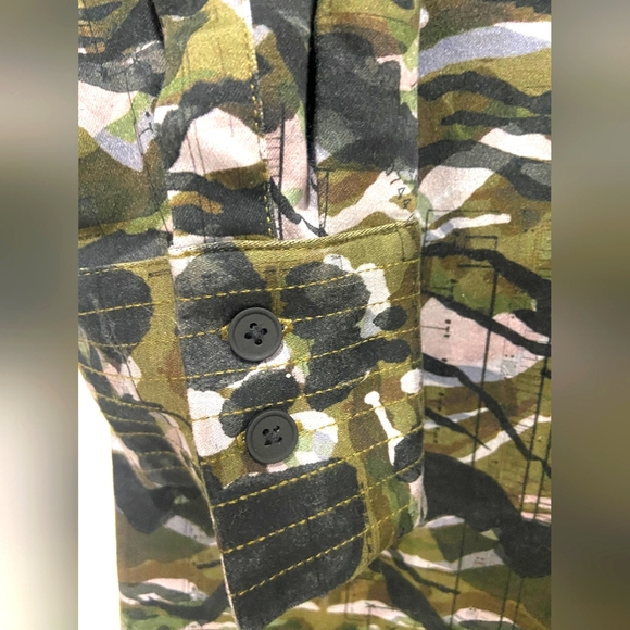 NWOT All Saints Inez Oniyuri Shirt Dress Khaki Green Size 8 - Picture 7 of 13